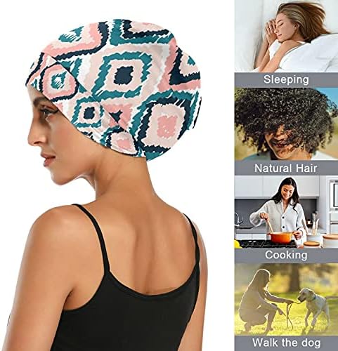 Skull Cap boné Sleep Work Hat girndia para mulheres listradas Bohemian Plaid Abstract Geométrico Tribal Sleeping Bap Hat Hair Headwear
