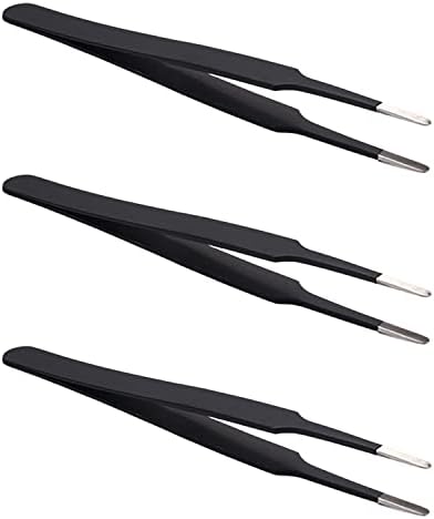 AUNIWAIG ANTI-ESTÁTICA TWEEZERS 4,8 polegadas de comprimento ESD-13 Tweezers Precision Slant Dip Flat Tweezers para Craft