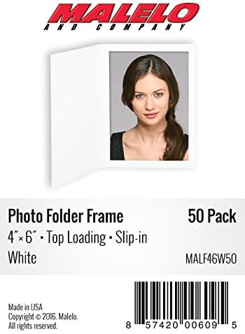 Pasta de fotografia de papelão quadro 4x6 - pacote de 50 - branco