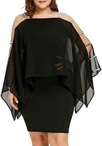 Vestido preto sexy de foviguo para mulheres, vestido de túnica de balão, mulheres de túnica, clasy plus size spring spring sólida spandex