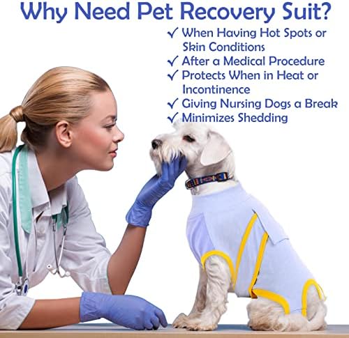 Traje de recuperação para cães após cirurgia, camisa de recuperação alternativa de colarinho eletrônico masculino, colete de cirurgisuit