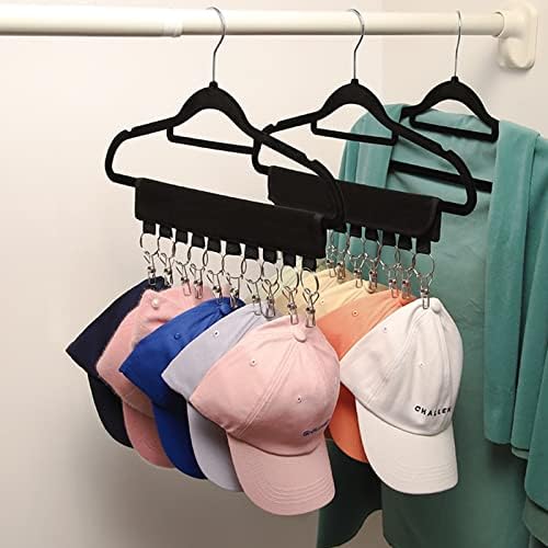 Cabine de organizador de tampa 2pack, suporte para organizador de chapéu para cabide e armário de quarto, 10 clipes de armazenamento