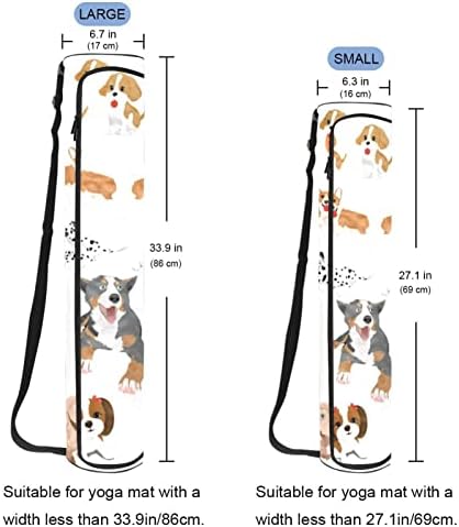 Bolsa de tapete de ioga ratgdn, adorável cão de estimação para cães de estimação de ioga transportadora de tape