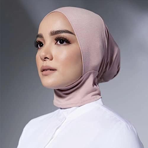 Yeieeo 2 peças Modal Hijab Cap ajustável Cap muçulmano interno Hijab Turbano Turbano Tampa completa Tampa de xale Cobertura de pescoço completo