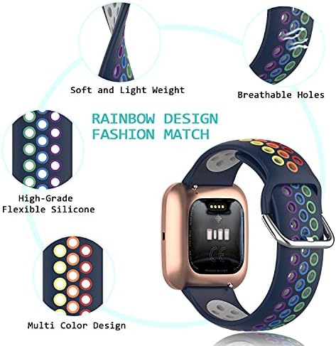 Vivalife Banlouka Rainbow Watch Bands Compatível com Fitbit Versa ersa 2 Versa Litese Strap for Mulher Men, colorido de