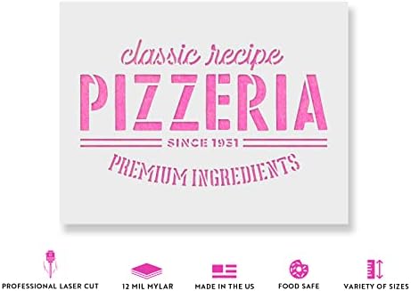Estêncil de pizzaria vintage rústico - estênceis reutilizáveis ​​para pintura - Crie decoração de casa de pizzaria
