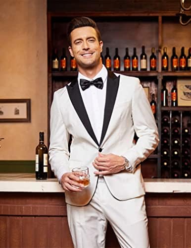 Coofandy masculino masculino Tuxedo Suits de 2 peças Blazer de um botão de pico de lapela de capa de capa de capa para jantar, baile, festa