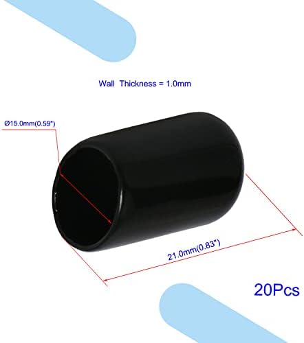 Tampa redonda de tampa redonda de borracha de borracha AOPIN 0,59 polegada Protetores de rosca PVC Tubos flexíveis