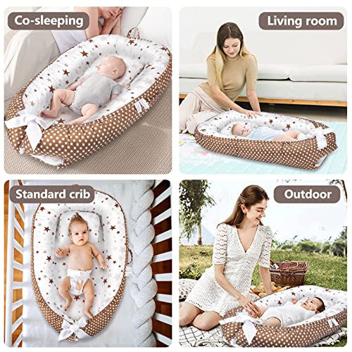 Capa de espreguiçadeira para bebês, Ultra Soft algodão e capa de ninho de bebê respirável para dormir, barra de bebê portátil ajustável, capa de cama de bebê perfeita para viajar e cochilar