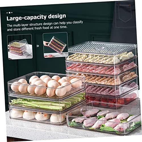 Caixa de armazenamento da geladeira de caixa de 1pc Veemon Recipientes quadrados com tampas de pálpebras refrigerador