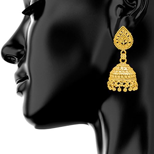 Bodha ouro delicado delicado brinco de jhumka indiano
