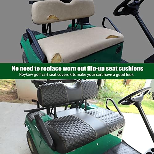 Kit de assento de carrinho de golfe roykaw ajustado para ezgo txt 1994-2013 almofada de assento comum OEM, material de vinil marinho