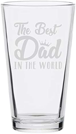 Veracco O melhor pai do mundo Funny Birthday Presente Dia dos Pais para Dad Grandpa Stepdad Pint Beer Glass
