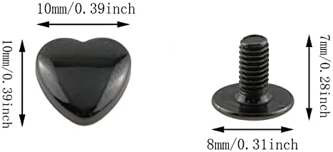Rivet de couro E-Out destacado 12pcs pequeno metal forma de decoração de parafuso de parafuso de rivadas para roupas de correia bolsa de bolsa bolsa artesanato diy pistola feita preta