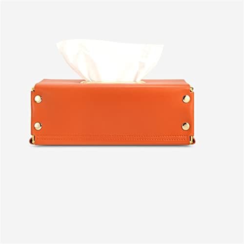 Caixa de lenço nórdico Zhuhw com caixa laranja da caixa de cola de couro laranja caixa de decoração de carro