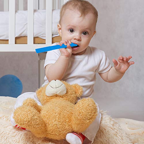 Tubos de dentição oco original-brinquedos de dentição de silicone macios para bebês 3-6 meses 6-12 meses-BPA Free / Lavagem de louça e refrigerador