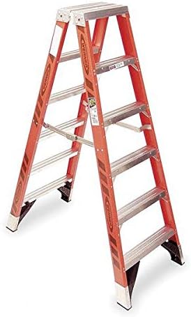 6 pés de fibra de vidro 375 lb Capacidade Twin Steppladder IAA