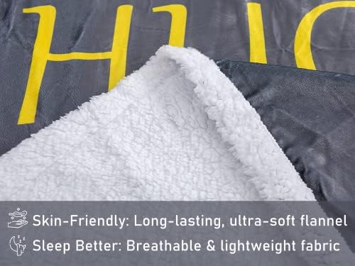 Piwaka Hug Blanket Gifts Para um ente querido - cobertor de lã Sherpa acolhedor em cinza | Cobertores de pelúcia laváveis ​​para máquina