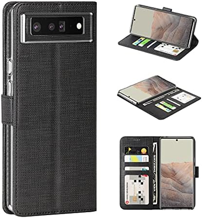 Foluu para o Google Pixel 6 Case, Pixel 6 2021 Caixa da carteira Flip/folio TPU Soft Cover Kickstand Ultra Slim Forte Tampa