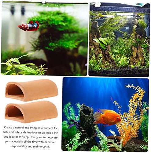 Patkaw 2pcs Incubadora de peixes enfeites para artesanato decoração de lagostins decoração de cerâmica lagarto escondendo caverna