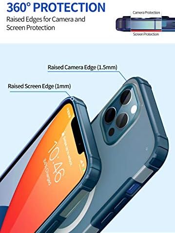 Mankiw magsafe capa compatível com iPhone 12 Pro Max 6.7 MagSafe carregamento, fit slim fit back de costas mole tpu tampa para pára