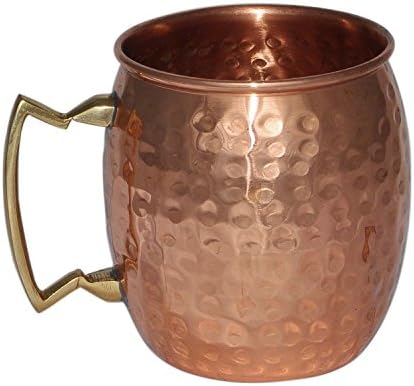Martelado de cobre puro Moscow Mule Brass Handle Canecada canecas artesanais Conjunto de 12 pc