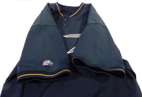 1997-99 Houston Astros #48 Game usado Jersey da marinha Practicação de rebatidas 46 DP24615 - Jogo usou camisas MLB