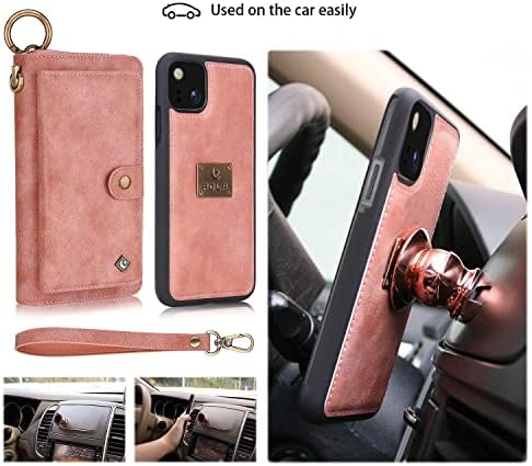 Wintming Compatível com o Google Pixel 4xl Wallet Case Zipper 14 titular da carteira de carteira Magnetic Multifunction