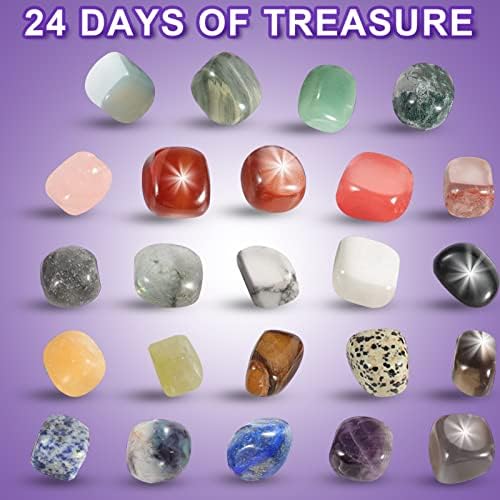 Calendário do advento de pedras preciosas 2022 Calendário do advento para crianças com 24 pedras preciosas para abrir todos