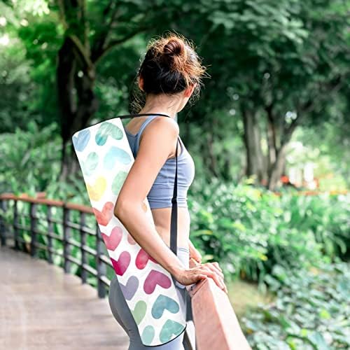 Laiyuhua Yoga Mat Bag, bolsa de ginástica de ioga com zíperas duplas para mulheres e homens - zíperes lisos, abertura grande em forma de U e alça ajustável, se encaixa na maioria dos tapetes aquarela