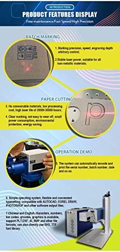 Máquina de marcação a laser de CO2 de 55W Máquina de gravador a laser de CO2 com lente 100 × 100mm se encaixa em todos os materiais não metálicos