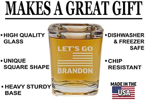 Quadrado Funny Let's Go Brandon Shot Glass Gift para republicano ou conservador