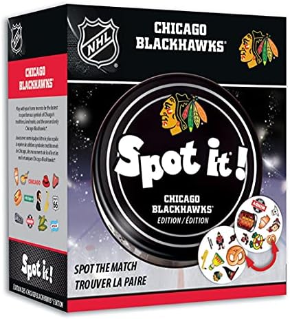Dia do jogo do jogo - NHL Chicago Blackhawks Spot It Game para crianças, adultos e família