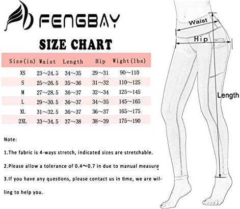Fengbay 2 pacote de calça de ioga de cintura alta, calça de ioga de bolso Treino de controle de barriga, executando leggings de ioga de 4 vias