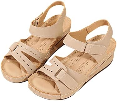 Sandálias de cunha casual de verão feminino Vamp de fivela confortável vamp aberta sandália para tênis de plataforma feminina