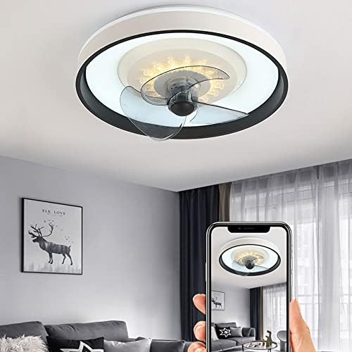Ibalody moderna luz de teto simples com ventilador 94w ventilador redondo de teto led com luzes de fanear de 15w de 15w Luzes de ventilador de teto escassável.