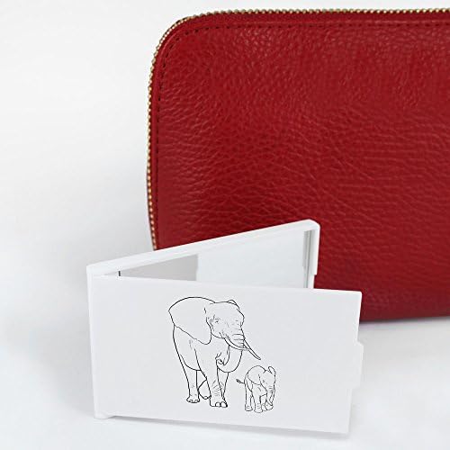 Azeeda 'Elephant & Calf' Compact/Travel/Pocket Makeup Mirror