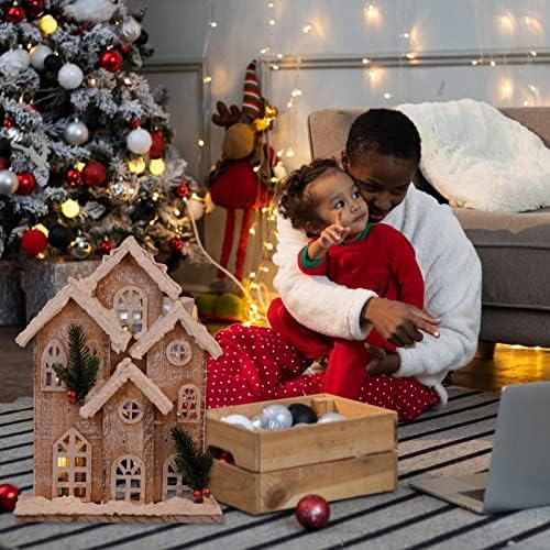 Veemoon natal ornamento pendurado ornamento de natal iluminação de Natal Casa iluminada Ornamento de Natal House House
