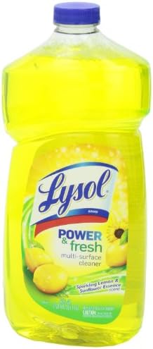 Limpador de várias superfícies Lysol, higienizando e desinfetando Pour, para limpar e desodorizar, limão brilhante e essência de