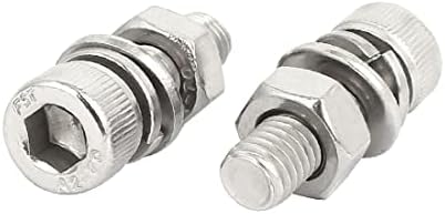 X-Dree M6x20mm 304 Aço inoxidável Aço hexadecimal porca do parafuso do parafuso da tampa da cabeça da cabeça W ARRIDA 8 conjuntos (m6x20mm 304 Tornillo hexagonal de acero Inoxidable tapa de Cabeza perno Tornillo tuerca w arandela 8 Juegos