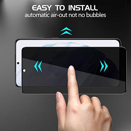 [2 pacote] Ywxtw Galaxy S21 Plus Protetor de tela de privacidade, filme de vidro com temperamento anti-espuma para Samsung Galaxy S21+
