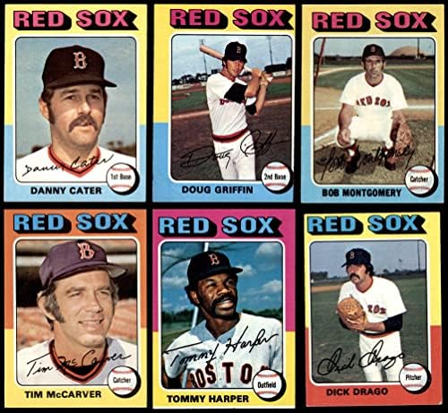 1975 Topps Boston Red Sox, perto da equipe, definiu o Boston Red Sox VG+ Red Sox