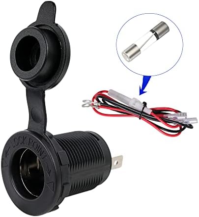 Fêmea de 12 volts de cigarro de cigarro de cigarro de 12 volts Caróis marítimos ATV ATV RV RECEITATO DE SOCKET SOCKET DO SOCKETA DE ENERGIA DA POLUGA, Damavo YM1084 12V/24V DC Montagem de descarga com plugue à prova d'água