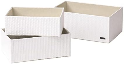 Corda de papel conjunto de cesta de armazenamento de 4 com revestimento de tecido, caixa organizador multiuso empilhável, marrom