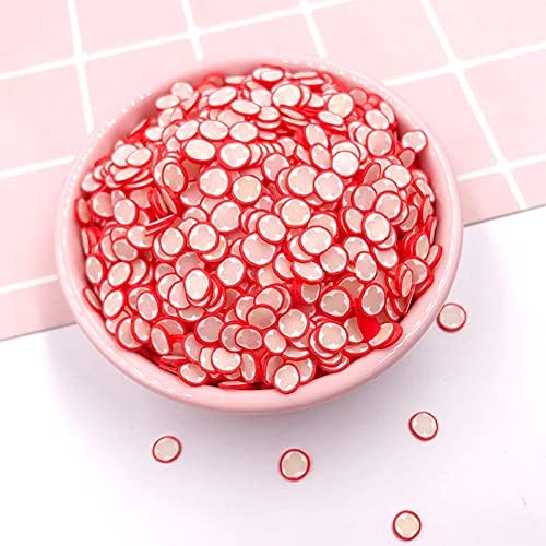 Shukele niantu11 100g/lote de 5 mm Decorações de arte de pregos oca pimenta vermelha fatias de argila macia polímero argila