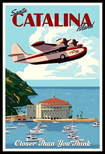 Catalina Island Travel Poster Fridge Magnet 6x8 grande
