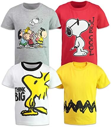 Peanuts Woodstock Snoopy Charlie Brown 4 Pack T-shirts Infant to Big Kid