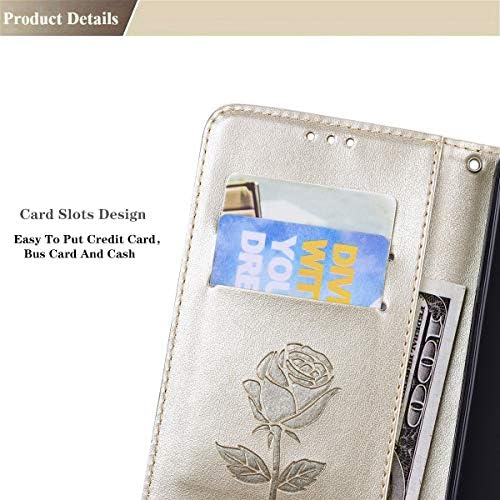 Casca da carteira ccsmall para Samsung Galaxy A23/Galaxy F23/Galaxy M23, [pulseira] Tampa de flores de rosa com bolsos de dinheiro