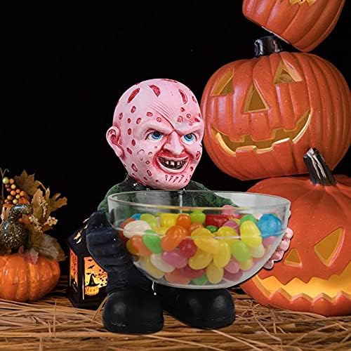 Nezababy Halloween Candy Bowl Titular Filme de terror Gnomos palhaço Jason Nightmare Candy Holder Container Resin