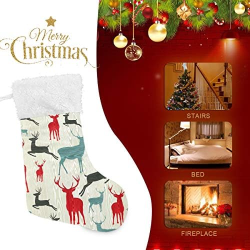 Pimilagu Christmas Colorido Deer Christmas Meias 1 pacote 17,7 , Meias penduradas para decoração de Natal